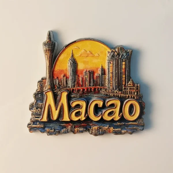 China Macau Landmark Fridge Magnet front view