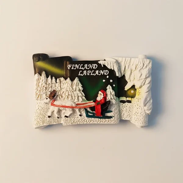 Front view of Finland Lapland Aurora Borealis Fridge Magnet