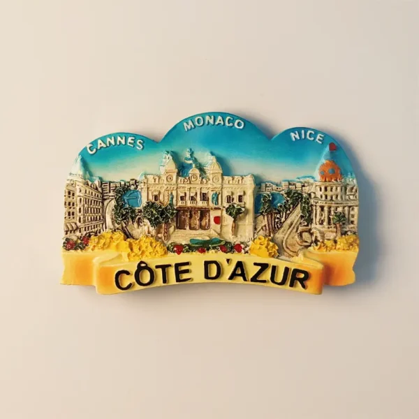 France French Riviera Coastal Landscape Fridge Magnet front view