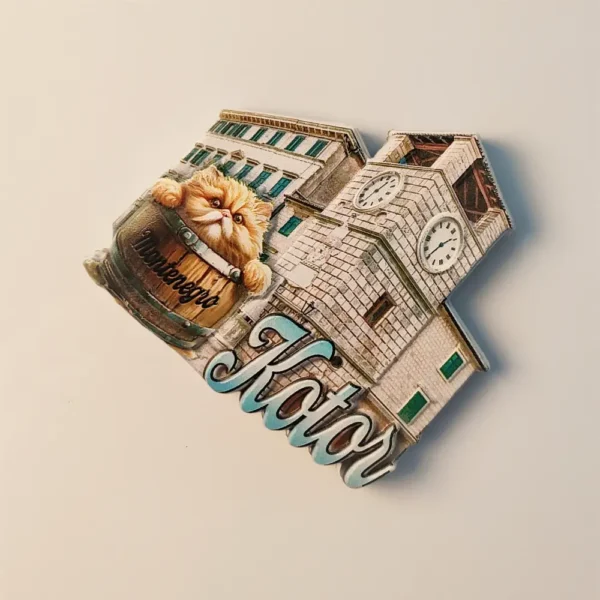 Montenegro Kotor Old Town Fridge Magnet right side view