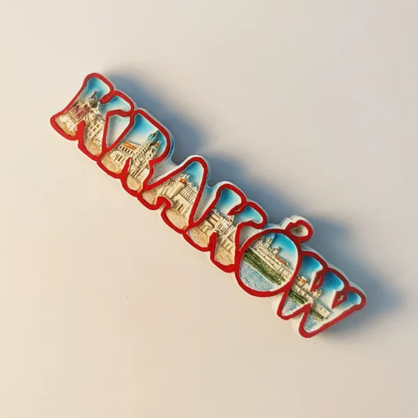 Poland Krakow Landmark Fridge Magnet - Right Side View