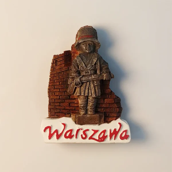 Front view of Poland Warsaw Children Warrior Statue Fridge Magnet