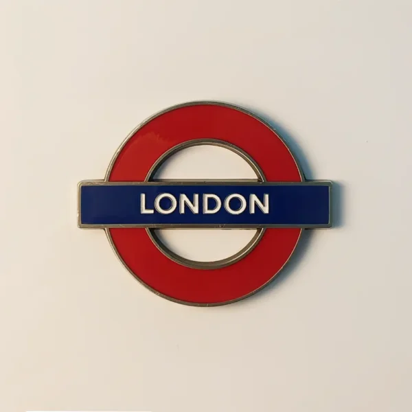 Front view of United Kingdom London Underground Roundel fridge magnet