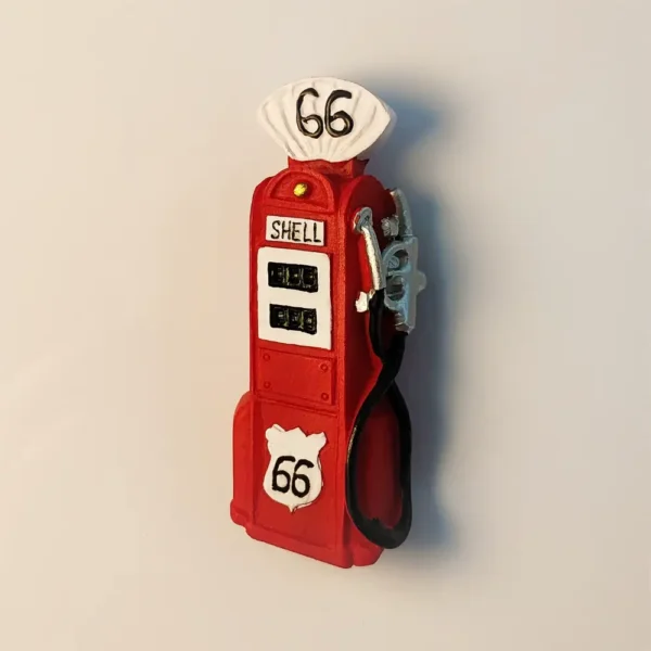 Front view of USA Route 66 Shell Gas Station Fridge Magnet