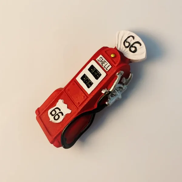 Right side view of USA Route 66 Shell Gas Station Fridge Magnet