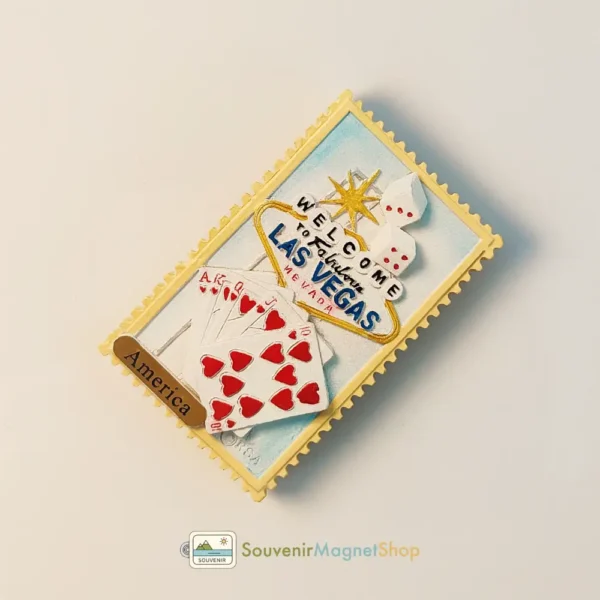 America Las Vegas Welcome to Fabulous Las Vegas Sign fridge magnet right side view.