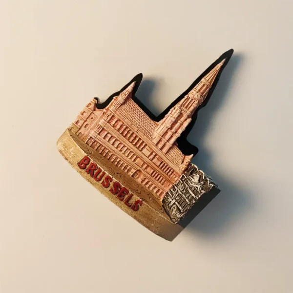 Right side view of Belgium Brussels City Hall fridge magnet