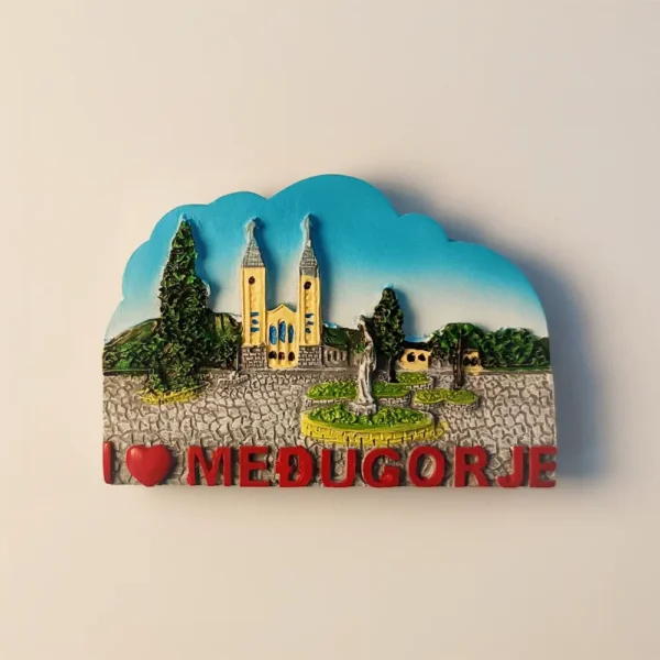 Front view of Bosnia and Herzegovina Medjugorje St. James Church fridge magnet