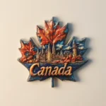 Canada Ottawa Parliament Hill Maple Leaf Fridge Magnet front view