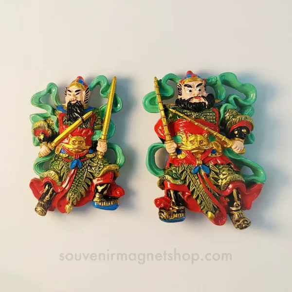 Right side view of China Door Gods traditional culture fridge magnet