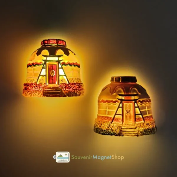 China Hohhot light-up Yurt fridge magnet illuminated