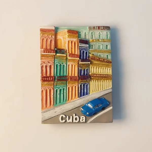 Cuba creative street scene fridge magnet front view