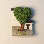 Front view of Fuzhou Three Lanes and Seven Alleys Heart-shaped Tree Fridge Magnet