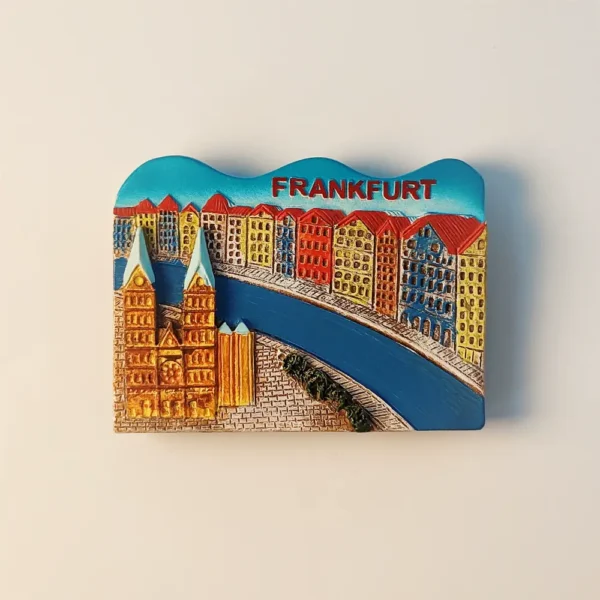 Front view of Germany Frankfurt Riverfront Architecture Fridge Magnet
