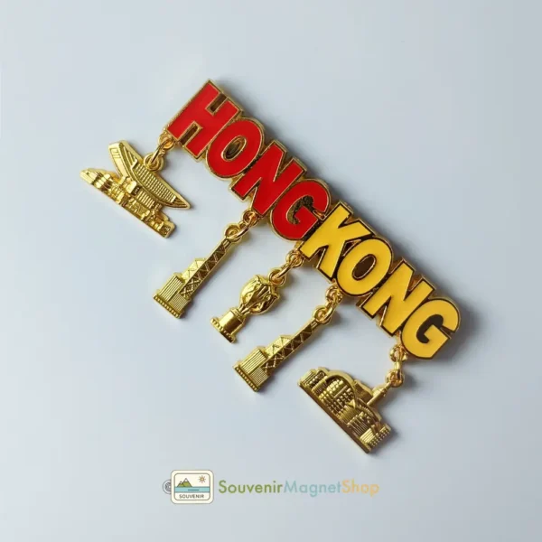 Hong Kong Landmarks Letter Fridge Magnet right side view