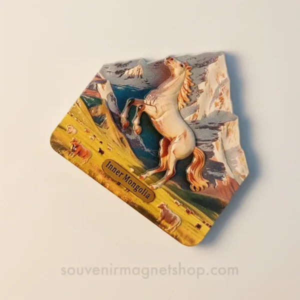 Right side view of Inner Mongolia Maya Snow Mountain Grassland Steed fridge magnet