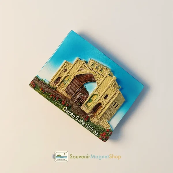 Right side view of the Iran Shiraz Quran Gate fridge magnet
