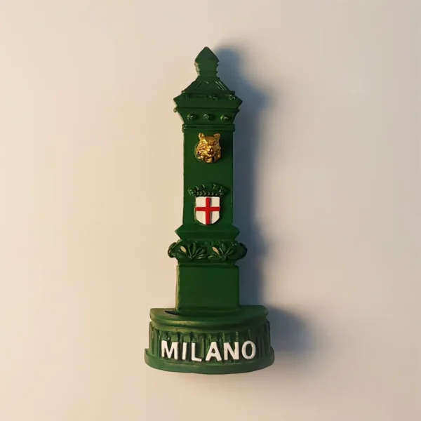Italy Milan Lion Head Fountain fridge magnet front view