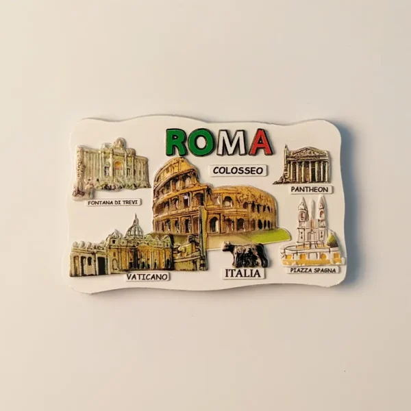 Front view of Italy Rome Colosseum Pantheon Vatican Fridge Magnet
