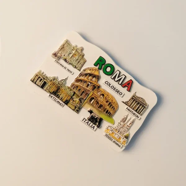 Right side view of Italy Rome Colosseum Pantheon Vatican Fridge Magnet