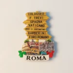 Front view of Italy Rome Landmark Road Sign Fridge Magnet
