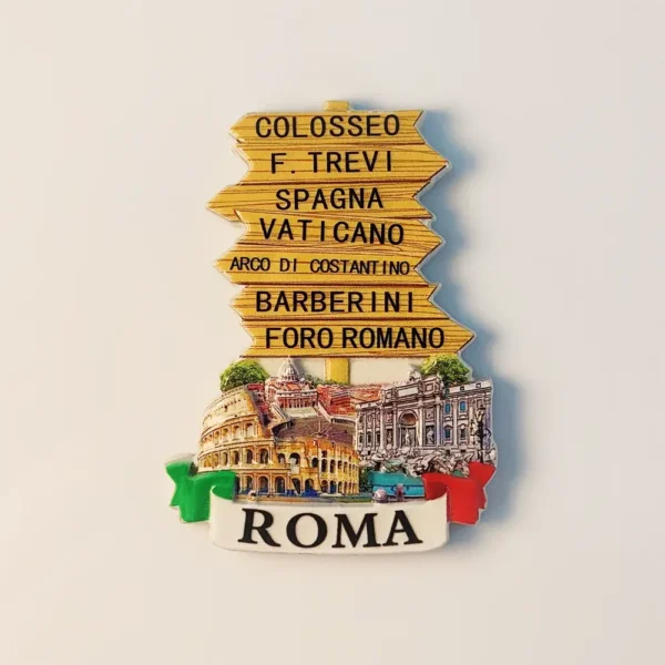 Front view of Italy Rome Landmark Road Sign Fridge Magnet