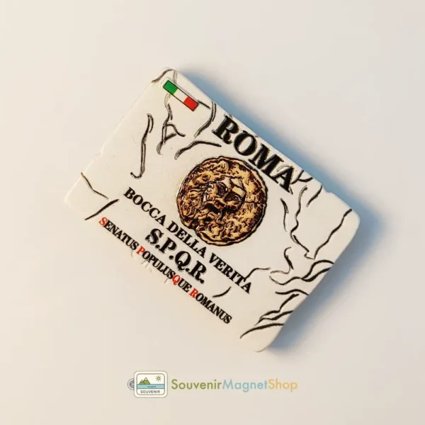 Italy Rome Mouth of Truth fridge magnet right side view
