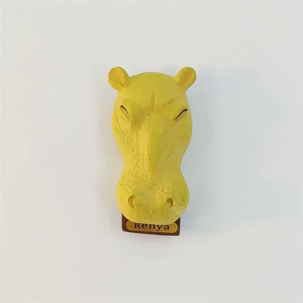 Front view of the Kenya hippo fridge magnet.