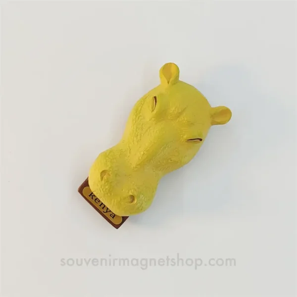 Right side view of the Kenya hippo fridge magnet.