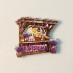 Front view of Montenegro Lavender Cat Stand Fridge Magnet