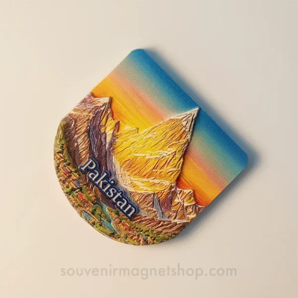 Right side view of Pakistan Karakoram Mountains Laila Peak fridge magnet