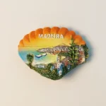 Front view of Portugal Madeira Funchal coastal scenery 3D seashell fridge magnet