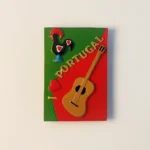 Portugal Rooster Guitar Fridge Magnet front view, vibrant design.