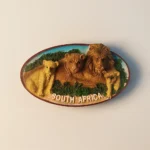 South Africa Lion Family Fridge Magnet - Front View