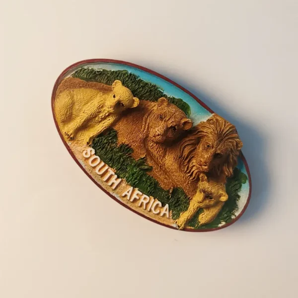 South Africa Lion Family Fridge Magnet - Right Side View