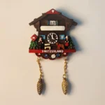 Switzerland Cuckoo Clock national flag Chalet Fridge Magnet - Front View