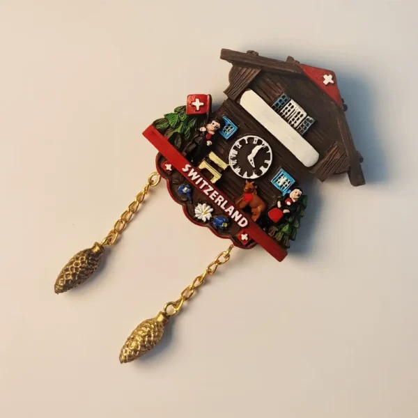 Switzerland Cuckoo Clock Chalet Fridge Magnet - Right Side View