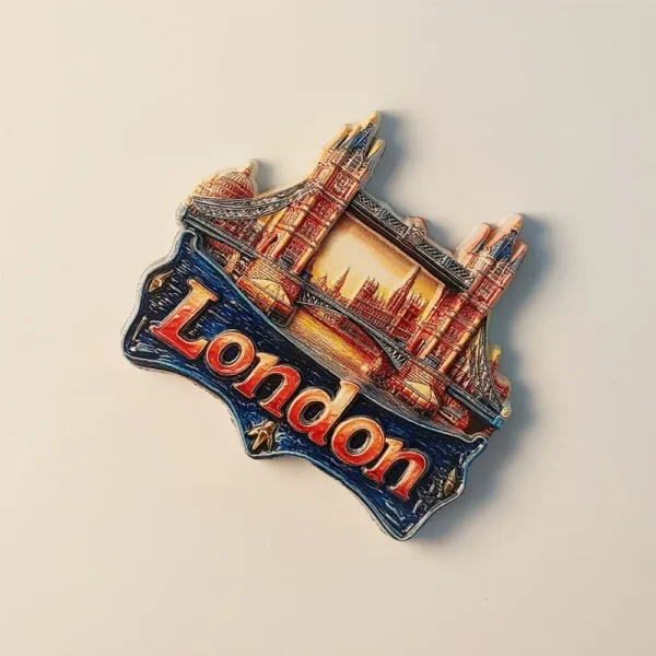 Right side view of UK London Tower Bridge fridge magnet