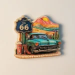 USA Route 66 sunset sign fridge magnet front view