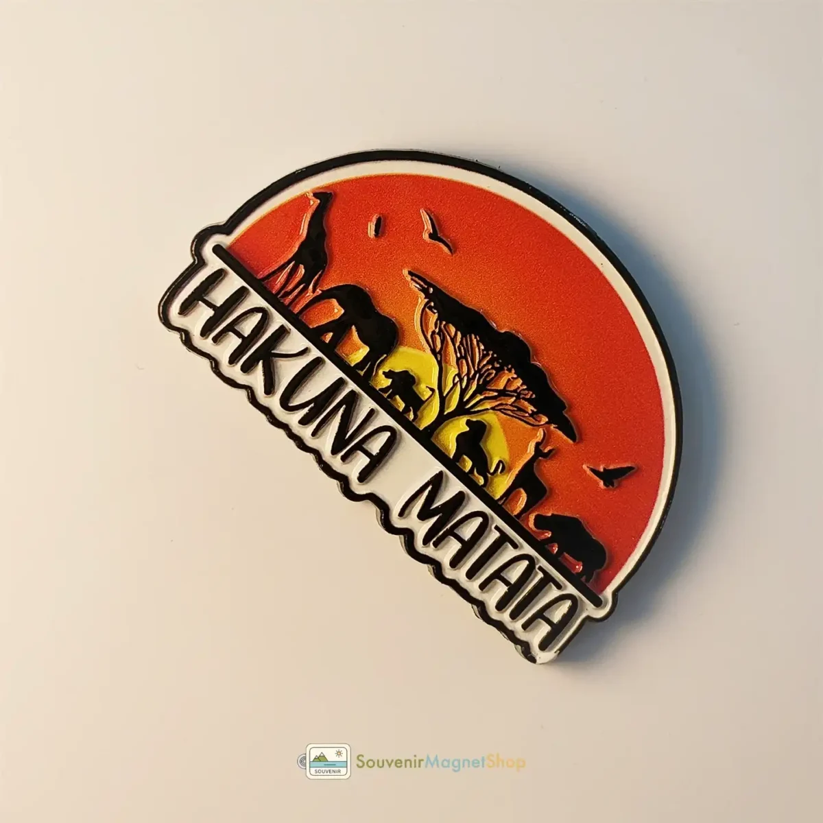 Right side view of Africa safari sunset Hakuna Matata fridge magnet
