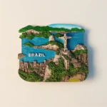Front view of the Brazil Rio de Janeiro Corcovado fridge magnet featuring Christ the Redeemer.