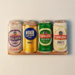 China Qingdao Tsingtao Beer Cans Fridge Magnet front view