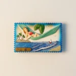 China Sanya beach bikini girl fridge magnet front view.