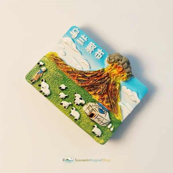 China Ulanqab Volcano Yurt Fridge Magnet right side view
