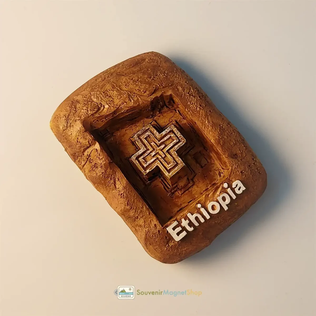 Ethiopia Ethiopian Cross fridge magnet left side view