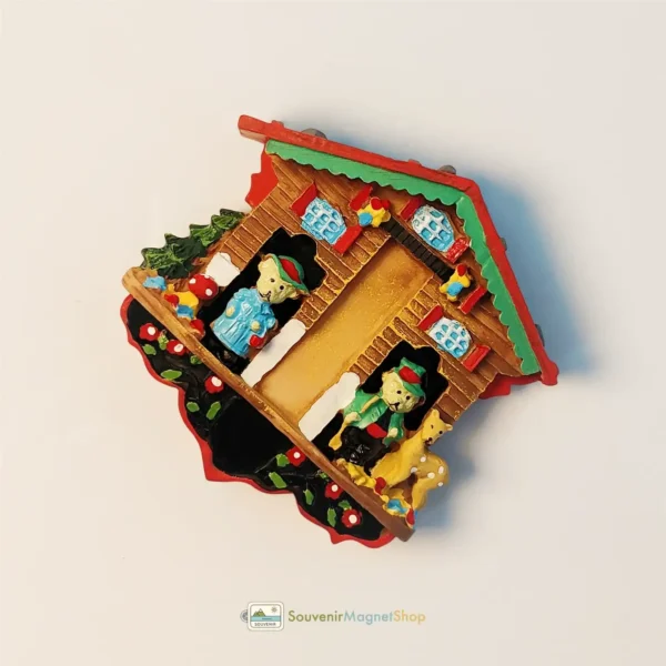 Right side view of Germany Munich Christmas Cuckoo Clock Bear Fridge Magnet