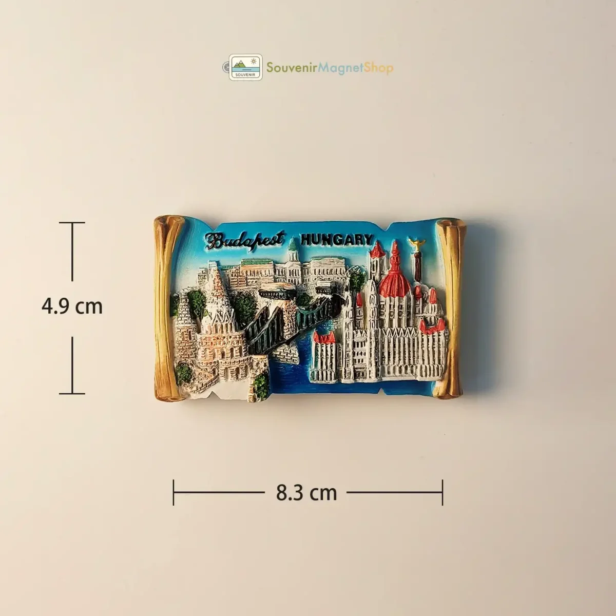 Hungary Budapest landmarks 3D fridge magnet with size dimensions