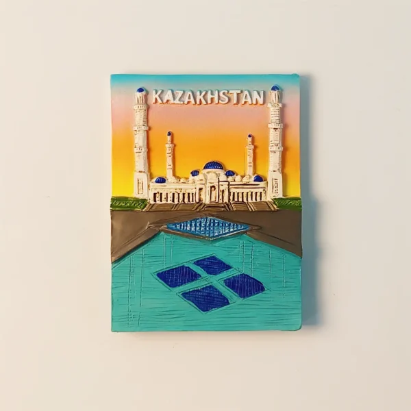 Kazakhstan landmark mosque fridge magnet front view