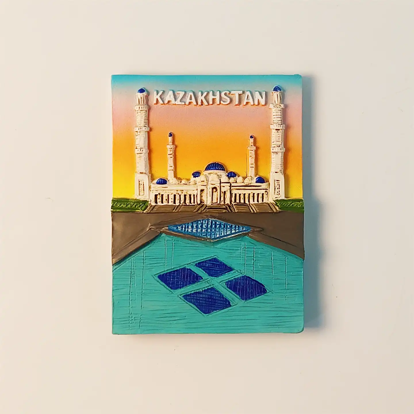 kazakhstan-landmark-mosque-fridge-magnet-front-view Kazakhstan landmark mosque fridge magnet front view