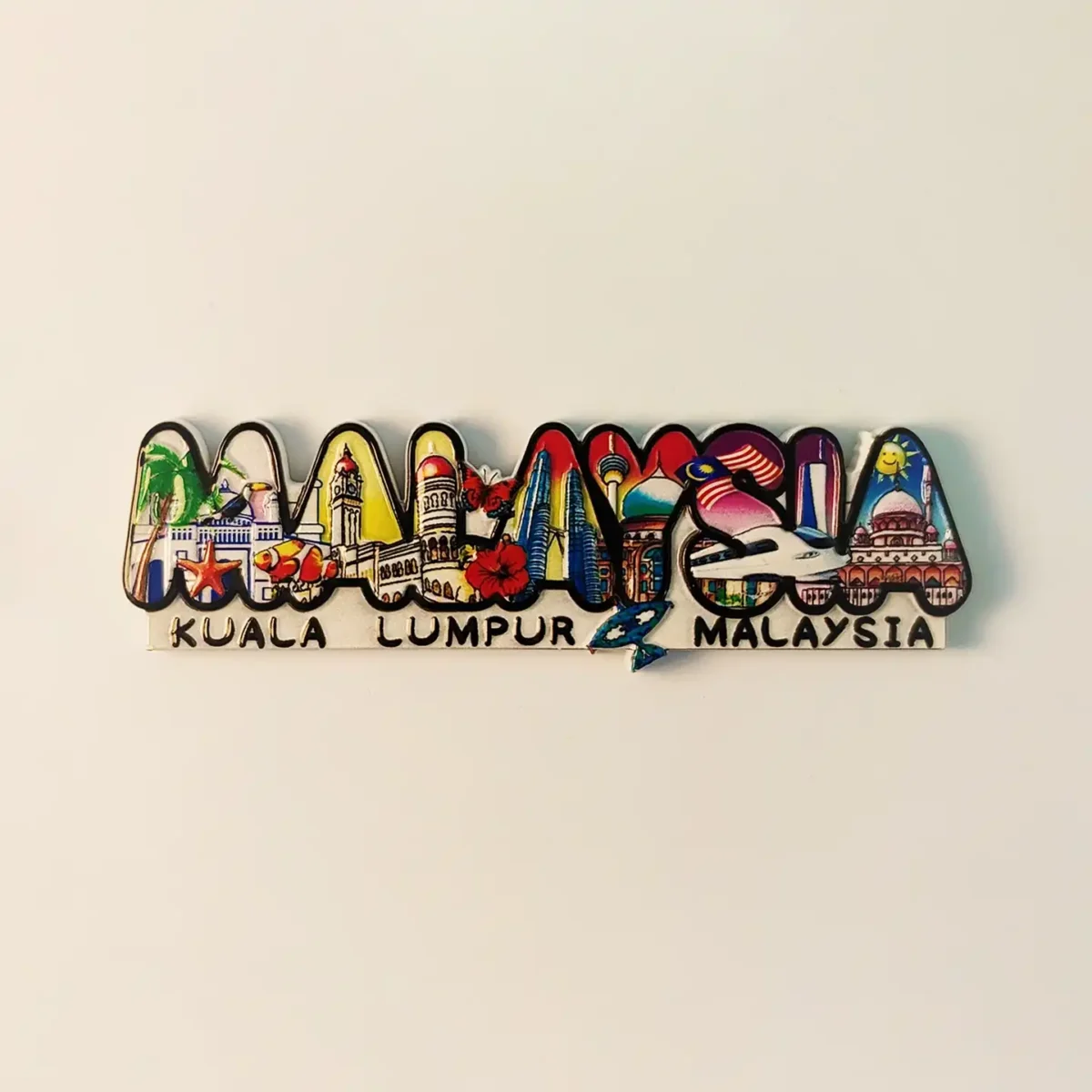 Front view of Malaysia Kuala Lumpur Landmarks Fridge Magnet